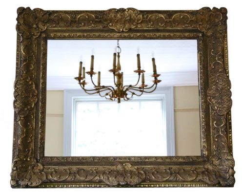 Gilt 19th Century Louis XIV Style Overmantle Wall Mirror