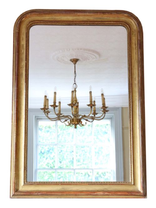 19th Century Large Gilt Overmantle or Wall Mirror