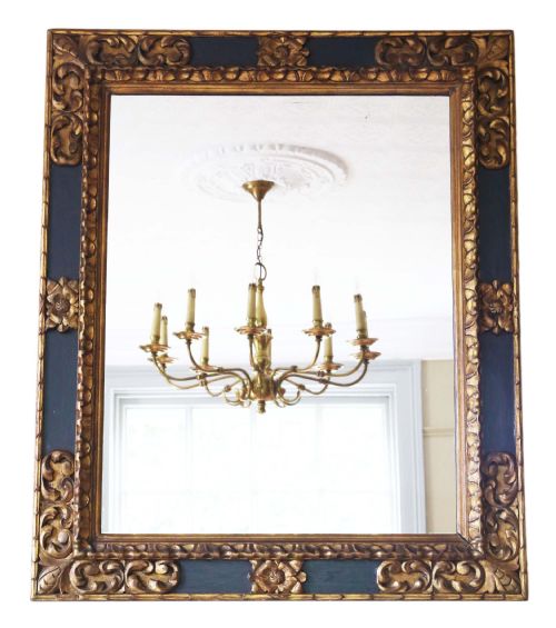 Large Gilt and Ebonised Wall Mirror Early 20th Century
