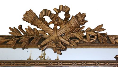 fig 1. Very large gilt wall floor cushion mirror 19th Century