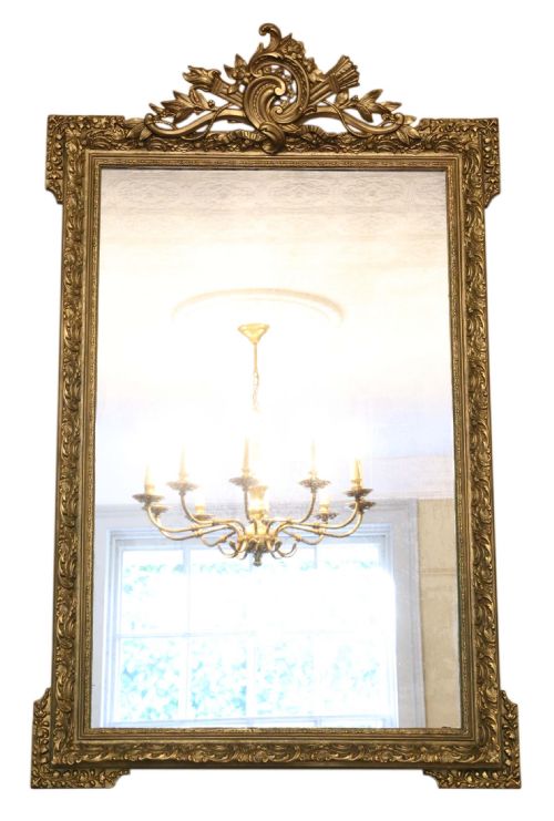 Large 19th Century French Gilt Overmantle or Wall Mirror