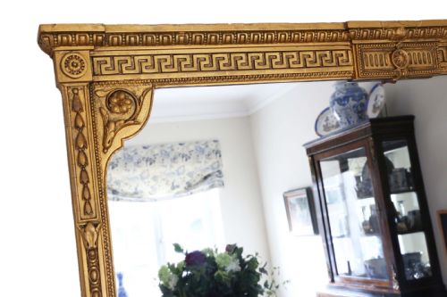 fig 1. Antique very large quality gilt overmantle wall mirror 19th Century