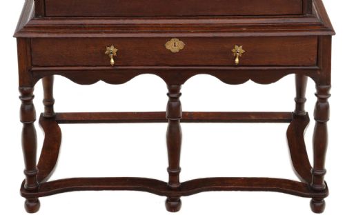 fig 2. Antique Georgian 18th Century and later oak chest of drawers on stand