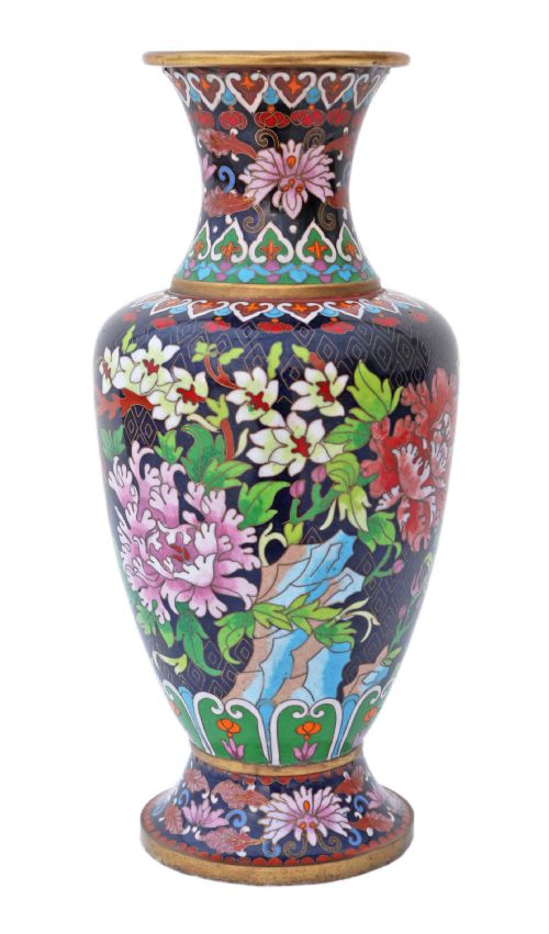 fig 1. Large early-20th Century Oriental cloisonne vase