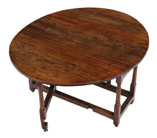 fig 1. 18th Century oak gate-leg drop leaf dining table
