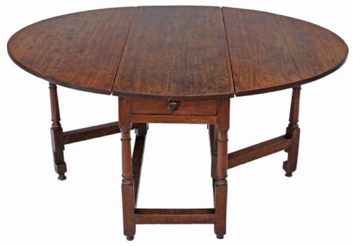fig 2. 18th Century oak gate-leg drop leaf dining table