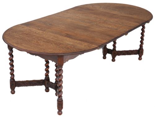 Waring and Gillows Extending Oak Dining Table ~ 8'