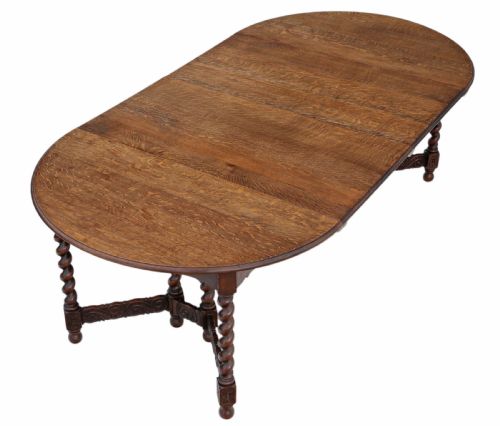 fig 1. Waring and Gillows extending oak dining table ~ 8'