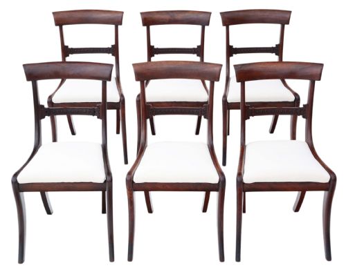 Set of 6 Regency Mahogany Dining Chairs C1825