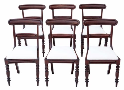 C1850 Set of Six Victorian Mahogany Dining Chairs
