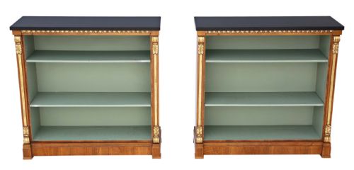 Pair of Large Victorian and Later Walnut Adjustable Bookcase