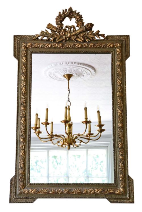 Large 19th Century Gilt Overmantle or Wall Mirror