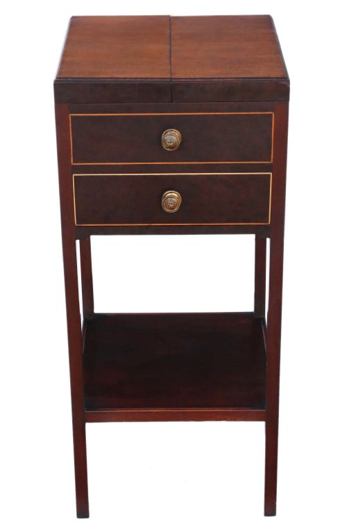 Georgian Mahogany Bedside Table Washstand C1810