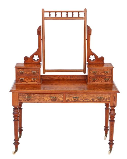Victorian 19th Century Pitch Pine Dressing Table Aesthetic