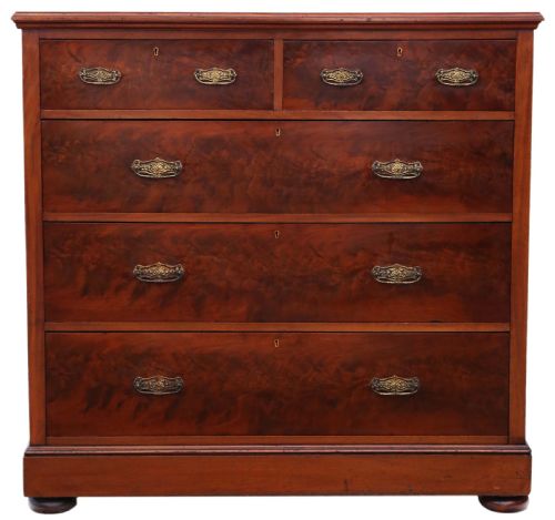 Victorian C1900 Flame Mahogany Chest of Drawers