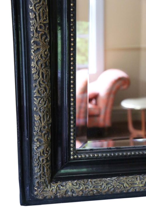fig 1. Very large 19th Century ebonised and gilt finish overmantle wall mirror