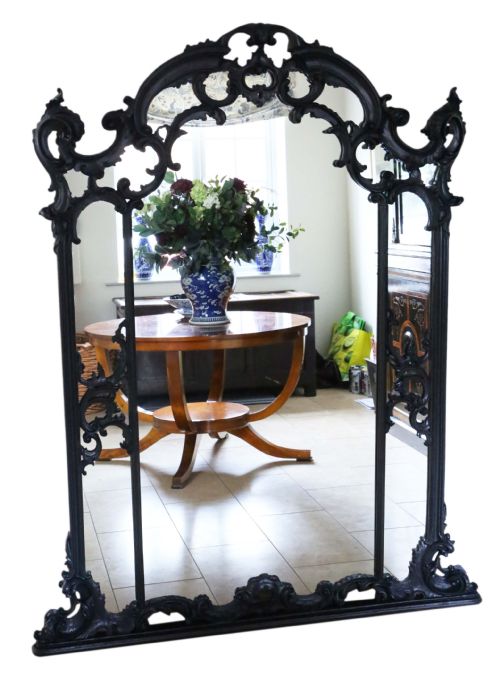 Large Quality Overmantle Wall Floor Mirror 19th Century Painted Italian
