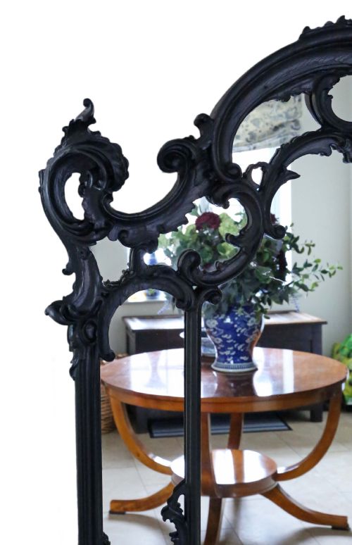 fig 2. Large quality overmantle wall floor mirror 19th Century painted Italian