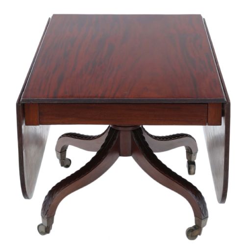 REGENCY C1825 CUBAN MAHOGANY DROP LEAF DINING TABLE - ADDITIONAL PHOTO 1