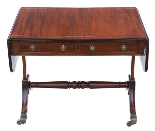 Late 19th Century Inlaid Mahogany Folding Sofa Table.