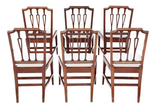 fig 1. Set of 6 19th Century mahogany dining chairs