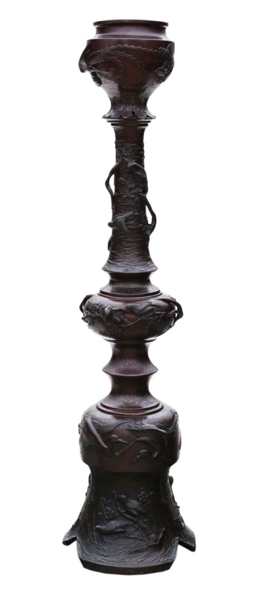 fig 1. Floor standing Japanese bronze jardiniere planter Meiji