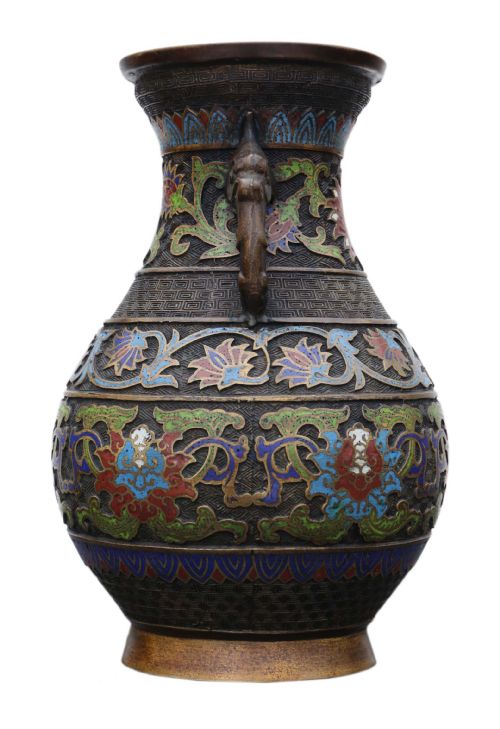 fig 1. Late 19th Century Chinese bronze cloisonne vase