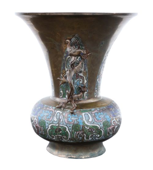 fig 1. Late 19th Century quality Chinese bronze champleve vase