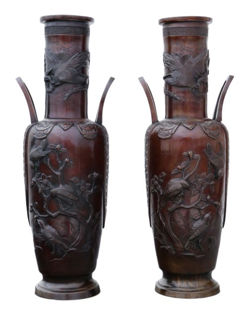 Late 19th Century Chinese Bronze Champleve Vase