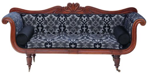 Regency / William IV C1825-35 Mahogany Scroll Arm Sofa