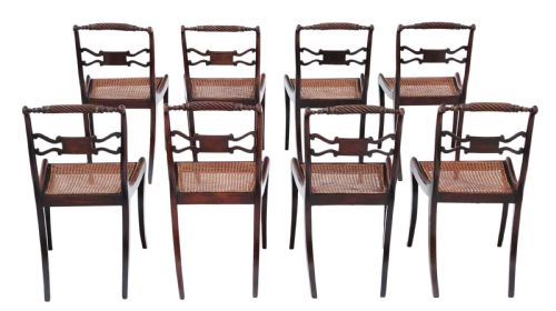 fig 1. Set of eight Regency faux rosewood dining chairs 19th Century