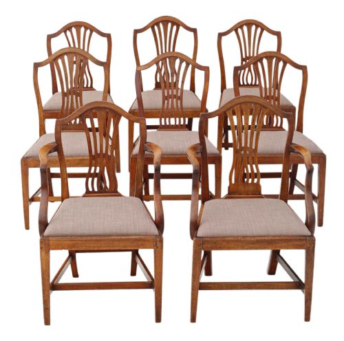 Set of 8 (6+2) Georgian Mahogany Dining Chairs C1800