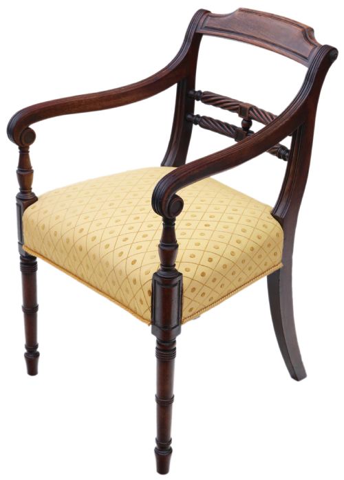 Georgian C1820 Mahogany Elbow Desk Carver Chair