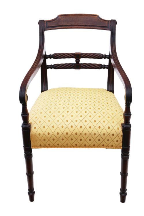 fig 1. Georgian C1820 mahogany elbow desk carver chair
