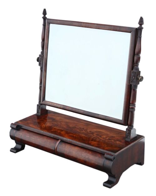 Georgian C1825 Mahogany Dressing Table Swing Mirror Toilet
