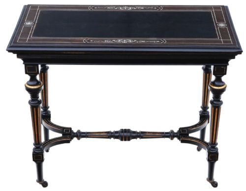 Victorian Aesthetic Ebonised and Gilt Folding Card Tea Table
