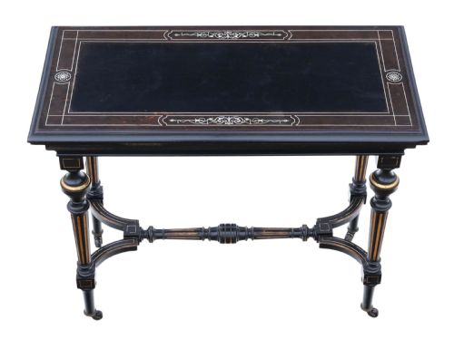 fig 1. Victorian aesthetic ebonised and gilt folding card tea table