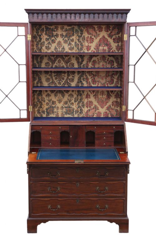 fig 1. William IV mahogany glazed bureau bookcase