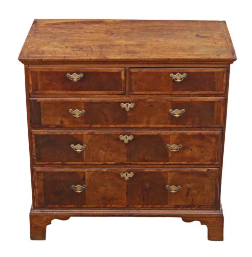 fig 1. Georgian oyster walnut and fruitwood chest of drawers