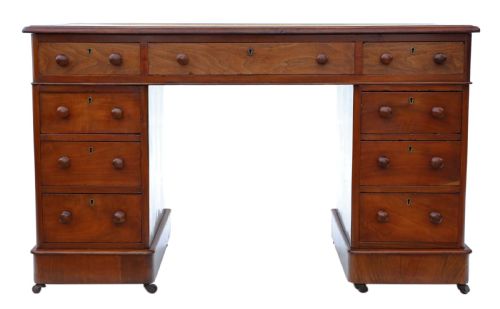 19th Century Mahogany Desk Twin Pedestal