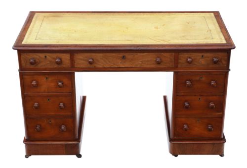 fig 1. 19th Century mahogany desk twin pedestal