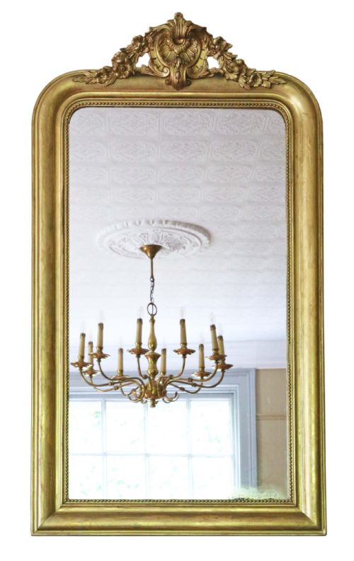 Gilt 19th Century Overmantle / Wall Mirror