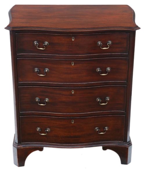 Small Serpentine Mahogany Chest of Drawers 19th Century