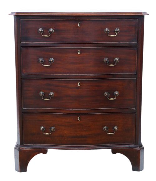 fig 1. Small serpentine mahogany chest of drawers 19th Century