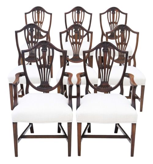 Georgian Set of 8 (6+2) Mahogany Dining Chairs