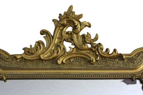 fig 1. 19th Century French gilt wall mirror overmantle crest