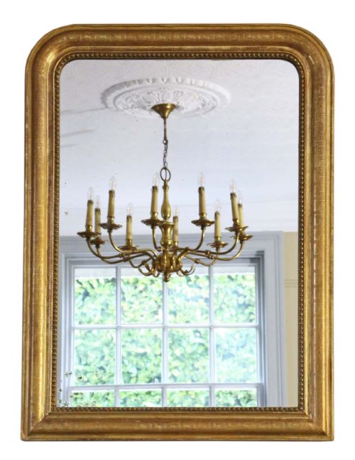 19th Century French Gilt Wall Mirror Overmantle