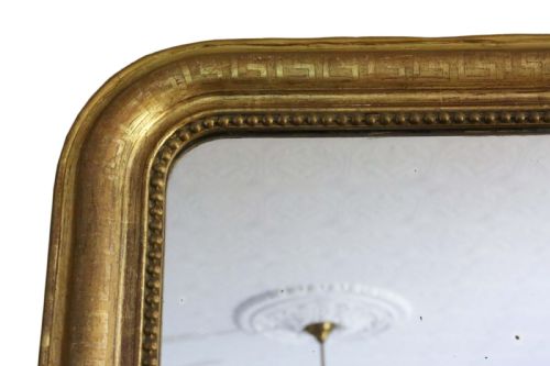 fig 1. 19th Century French gilt wall mirror overmantle 