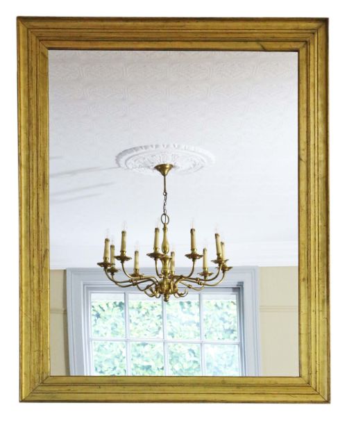 19th Century Large Gilt Overmantle Wall Mirror