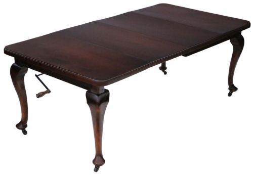 Large Mahogany Windout Extending Dining Table 6'8"